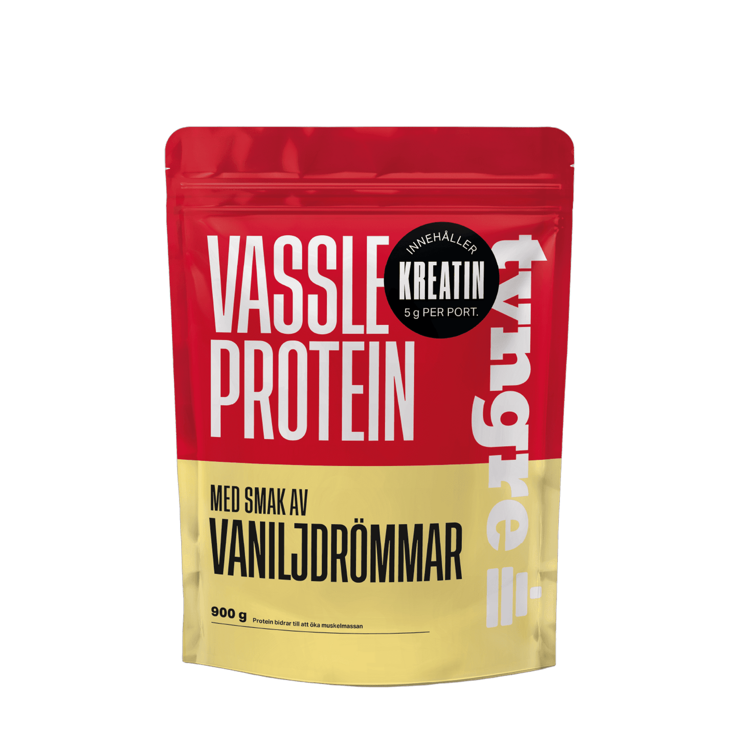Tyngre Protein med Kreatin – variant Myseprotein med kreatin – Vaniljeedrøm (900g)