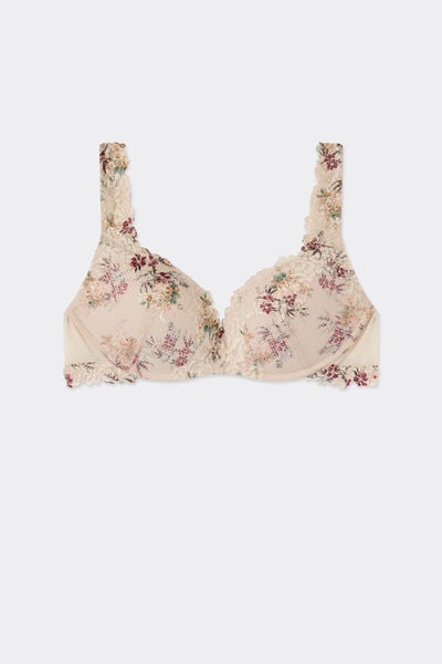 Gioia Super Push-Up Bra with Pretty Flowers Print