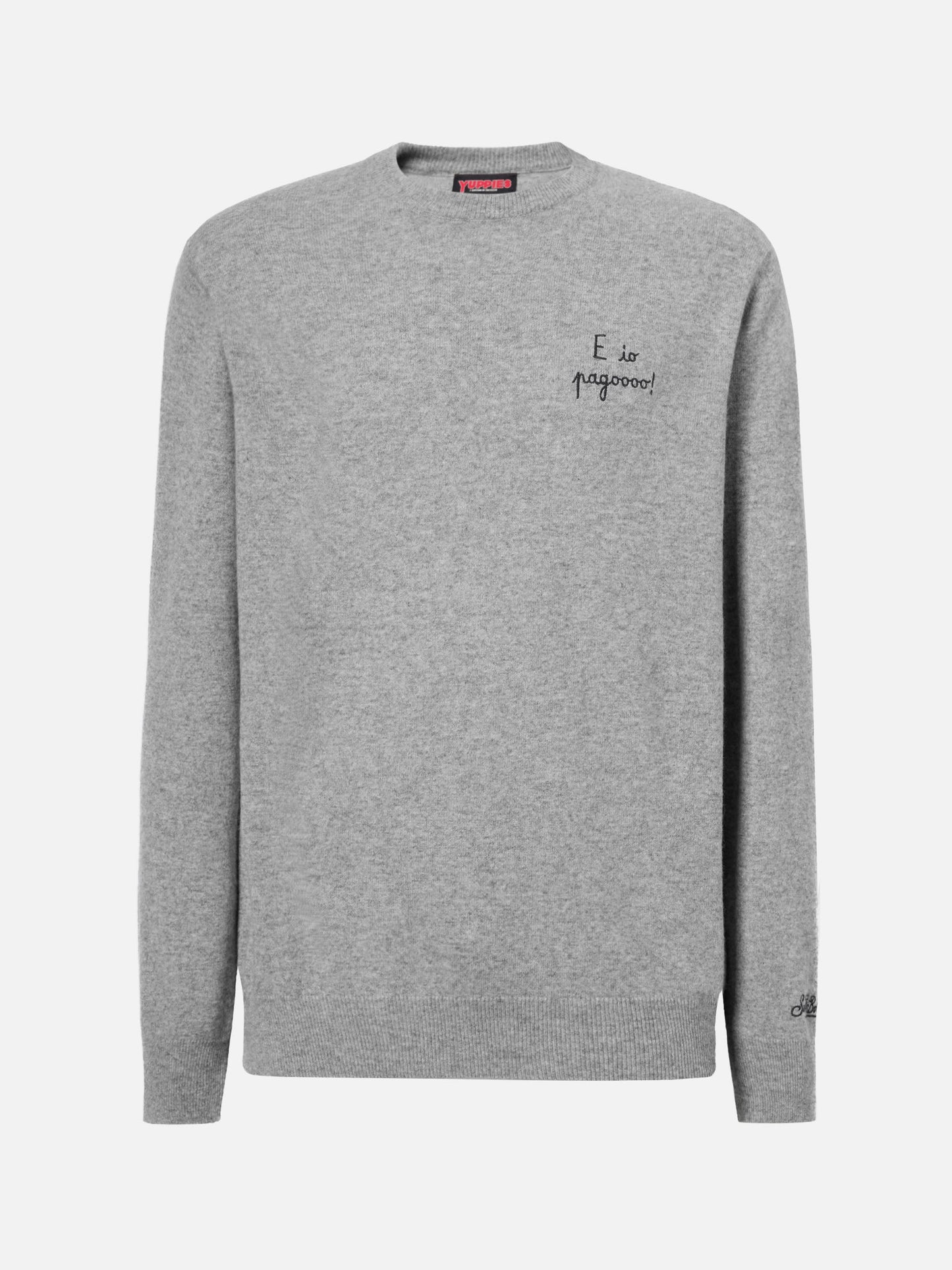 Crewneck-genser Heron Light med "E io pagooo"-broderi | YUPPIES SPECIAL EDITION – offisielt produktbilde 5