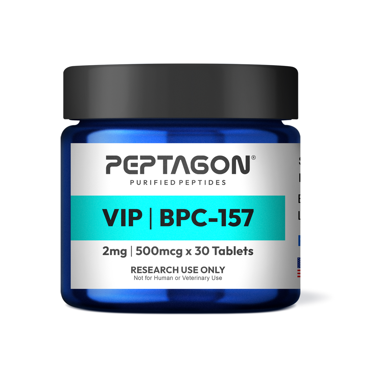 Peptagon VIP + BPC-157 Research Tablets – 2mg / 500mcg – 30 Count