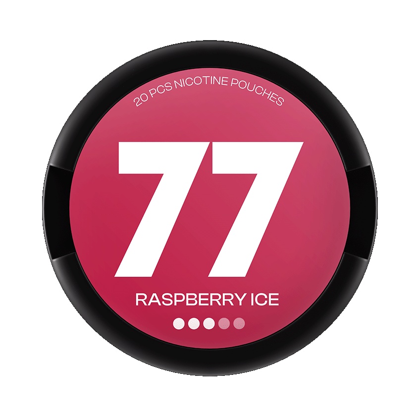 77 Raspberry Ice 10,4mg, 5-pakke med nikotinposer