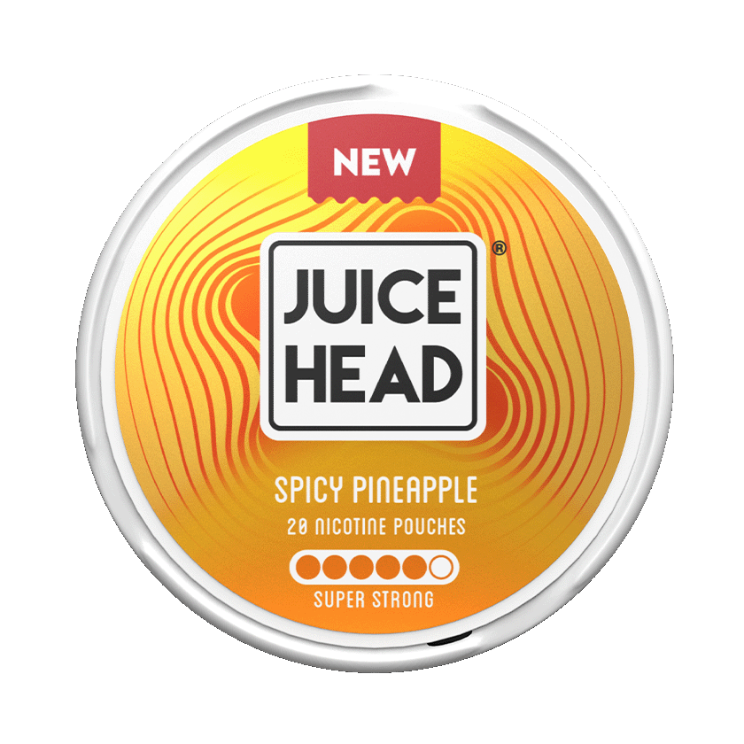 Juice Head Spicy Pineapple Super Strong 14mg, 5-pakke med nikotinposer