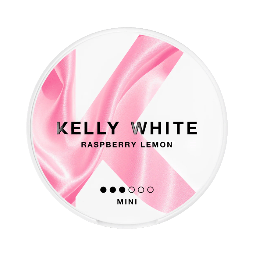 Kelly White Raspberry Lemon Mini 6mg, 5-pakke med nikotinposer