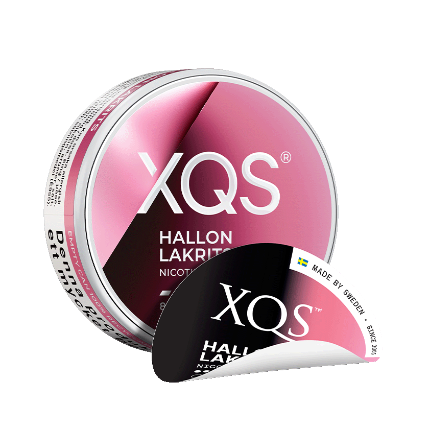 XQS Hallon Lakrits 8mg, 5-pakke med nikotinposer