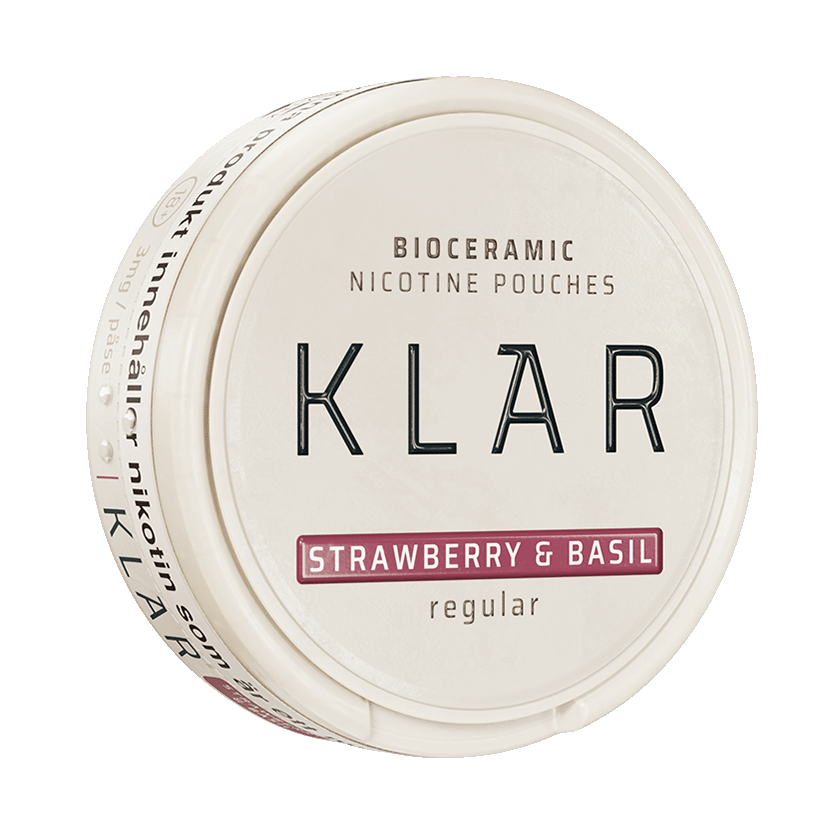 KLAR Strawberry & Basil Regular Mini 3mg, 5-pakke med nikotinposer