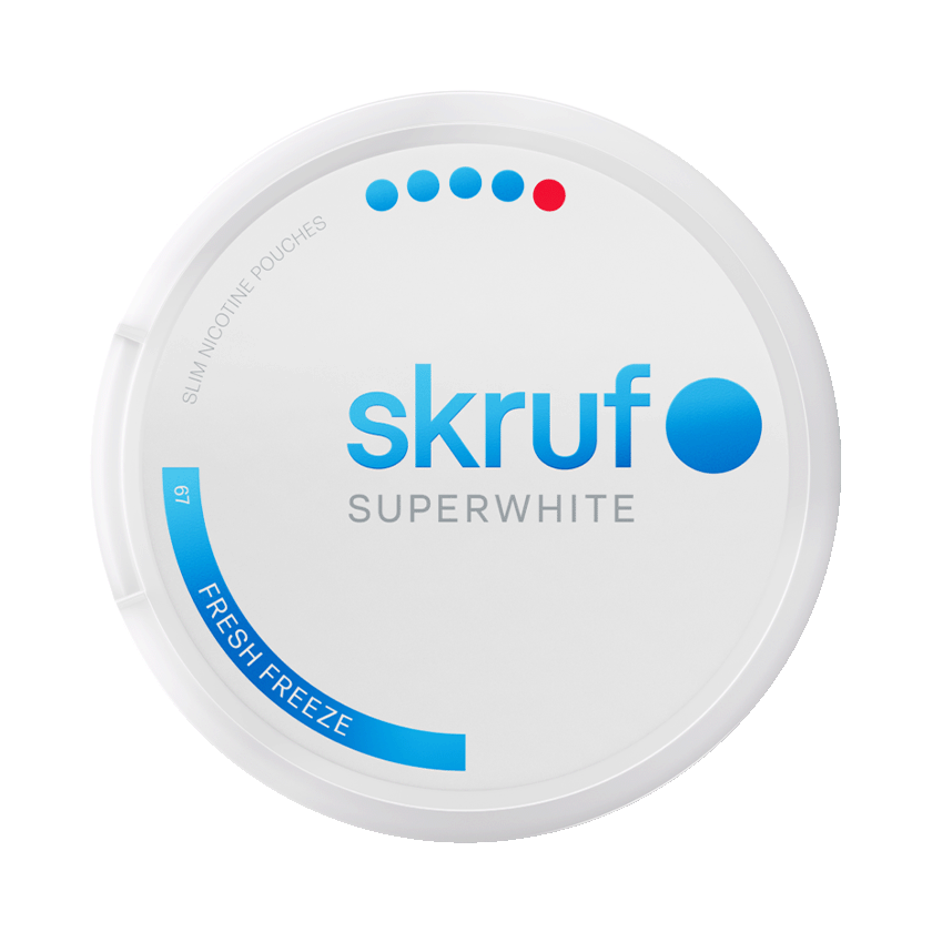 Skruf Superwhite No.67 Fresh Freeze 12mg, 5-pakke med nikotinposer