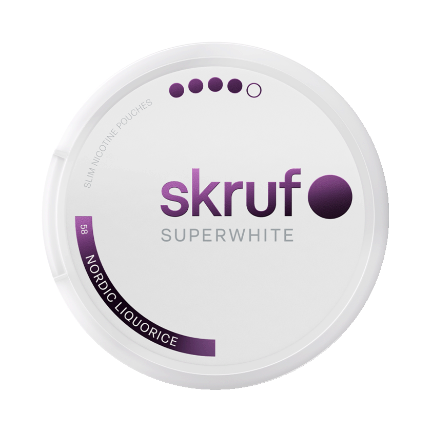 Skruf Superwhite No.58 Nordic Liquorice 11,5mg, 5-pakke med nikotinposer