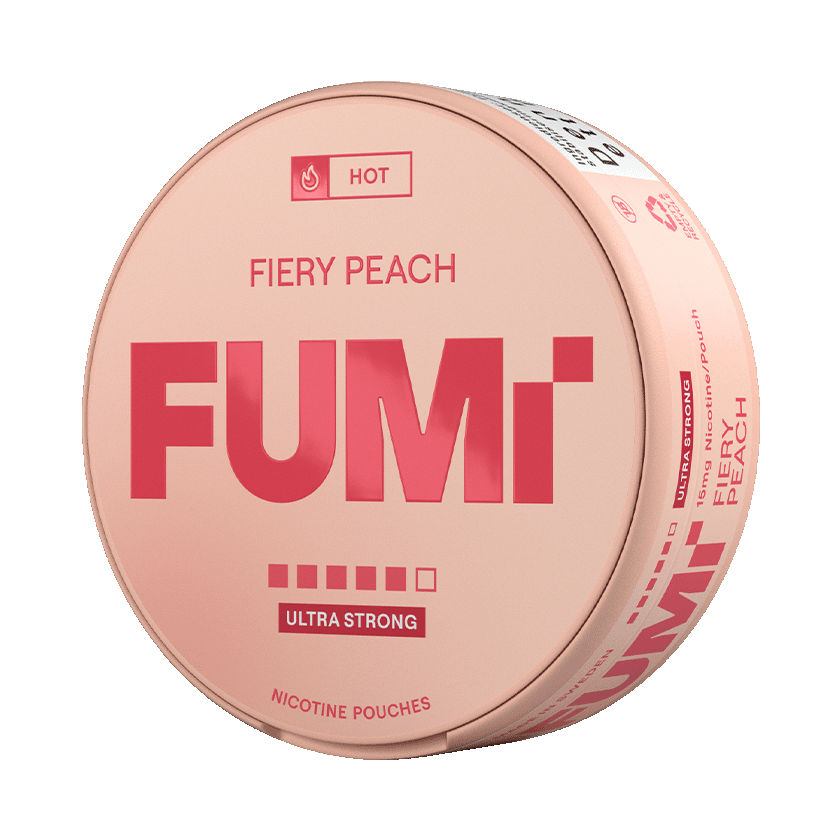 FUMi Fiery Peach 15mg, 5-pakke med nikotinposer