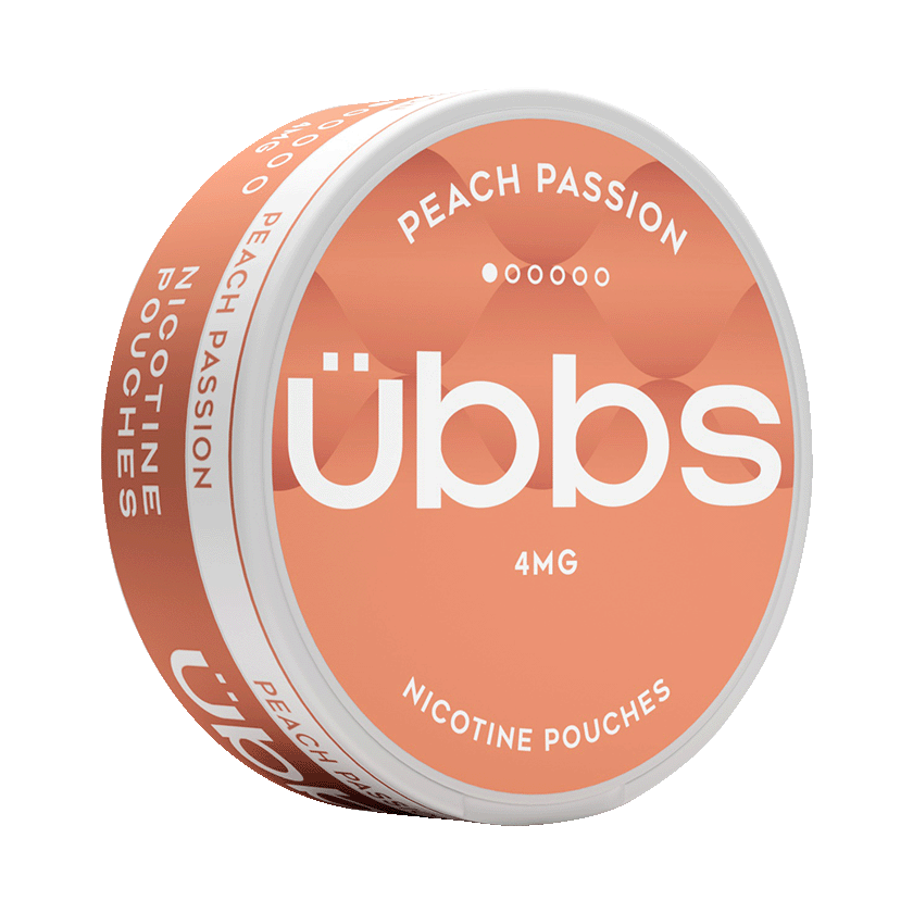 Übbs Peach Passion 4mg, 5-pakke med nikotinposer