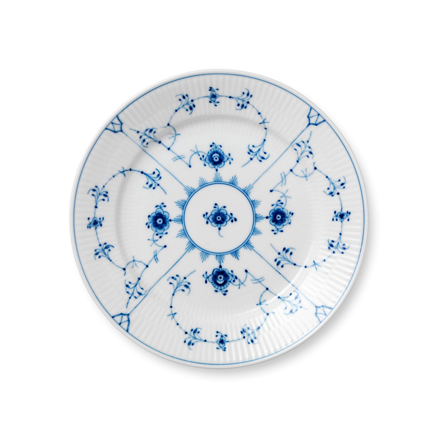 Musselmalet Riflet tallerken, 22 cm