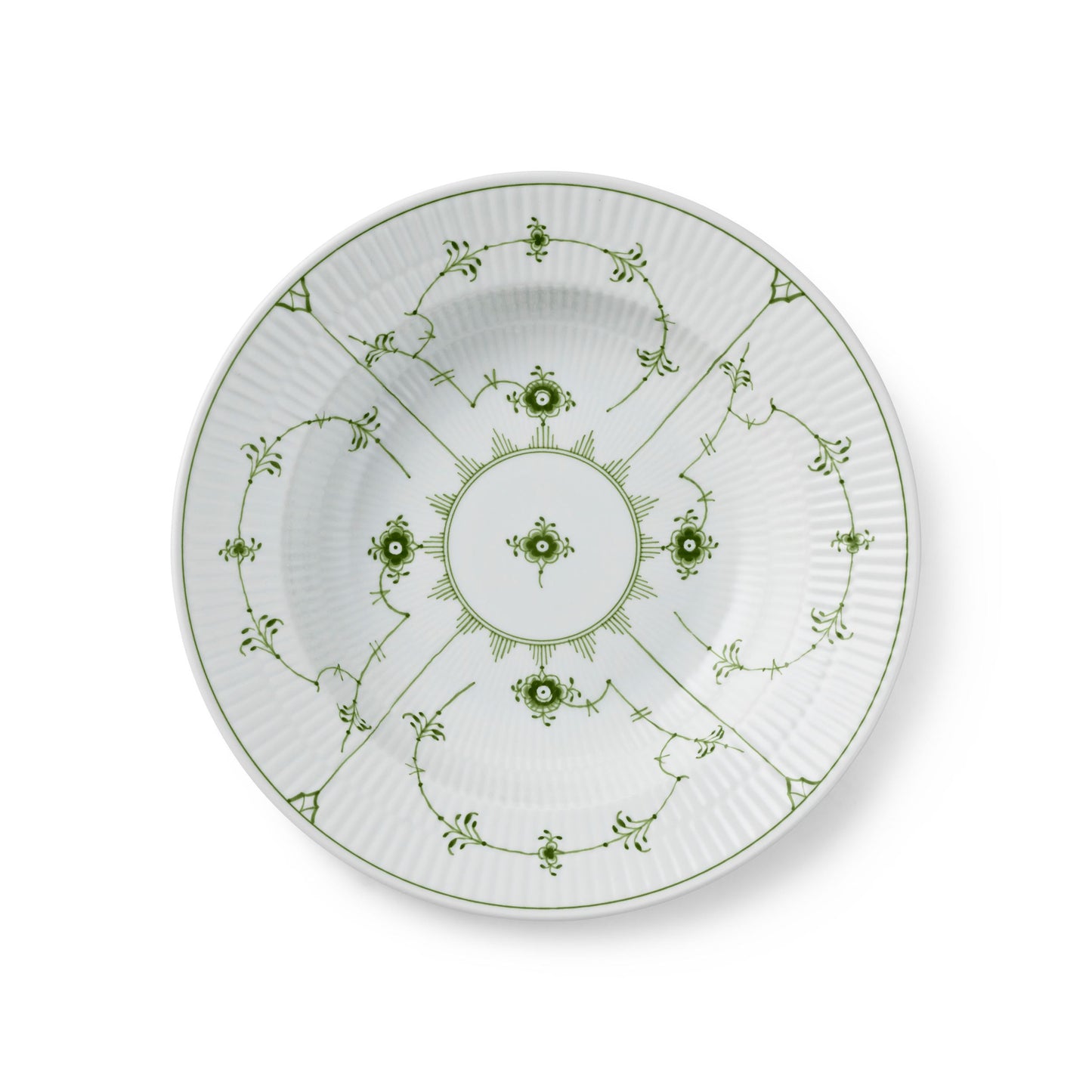 Grønn Riflet dyp tallerken, 23 cm