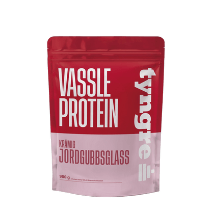 Tyngre Myseprotein – frukt, vanilje og kaffe – variant Kremet jordbæris (900g)