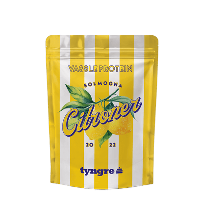 Tyngre Myseprotein – frukt, vanilje og kaffe – variant Solmodne sitroner (900g)