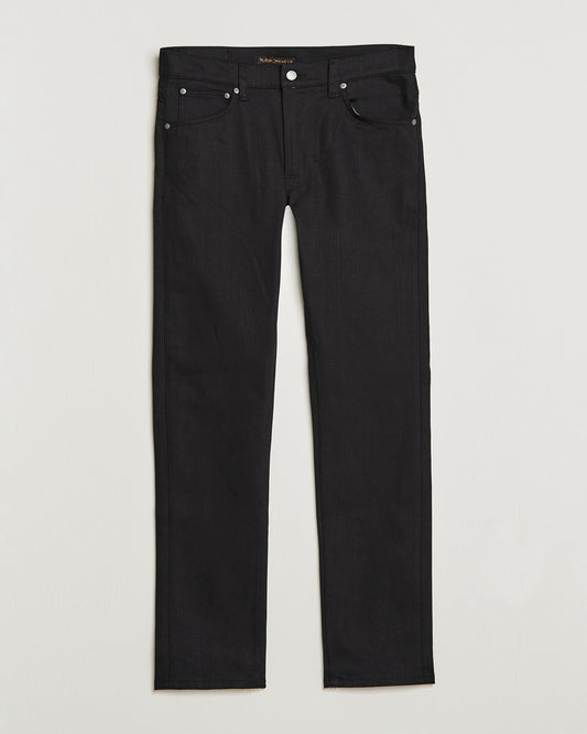 Nudie Jeans Lean Dean Jeans – Dry Ever Black – størrelse W34, lengde L30
