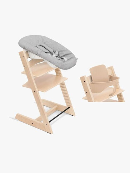 Stokke Tripp Trapp matstol-pakke inkl. Newborn Set, Natural/Grey