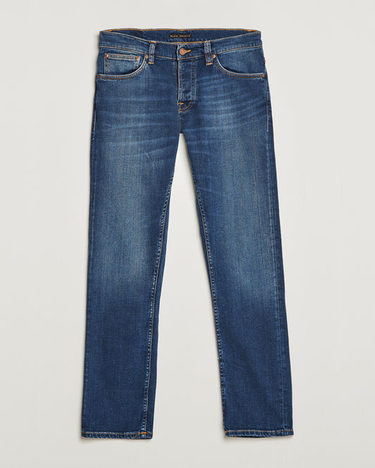 Nudie Jeans Grim Tim Jeans – Indigo Myth – størrelse W36, lengde L34