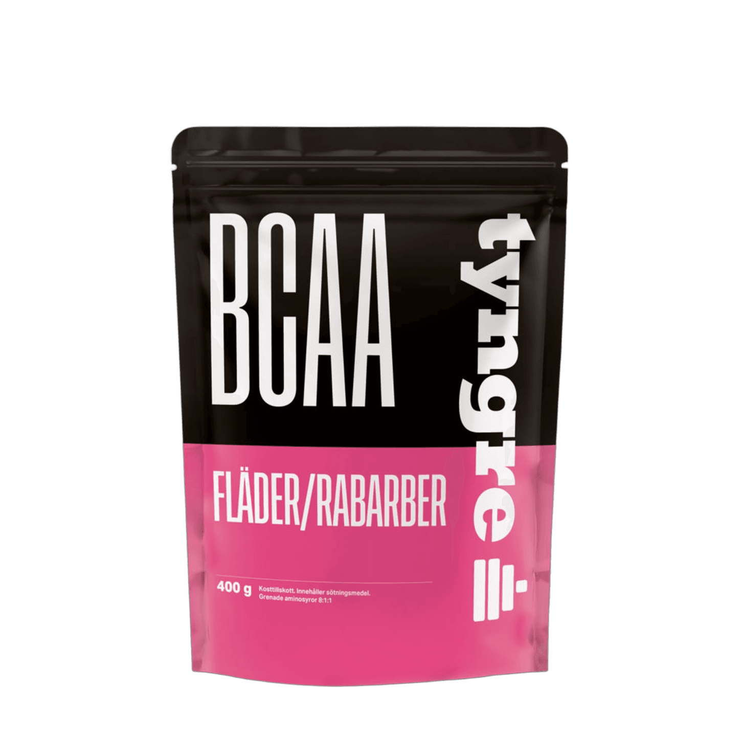 Tyngre Aminosyrer – BCAA og EAA – variant BCAA – Hylleblomst/rabarbra (400g)