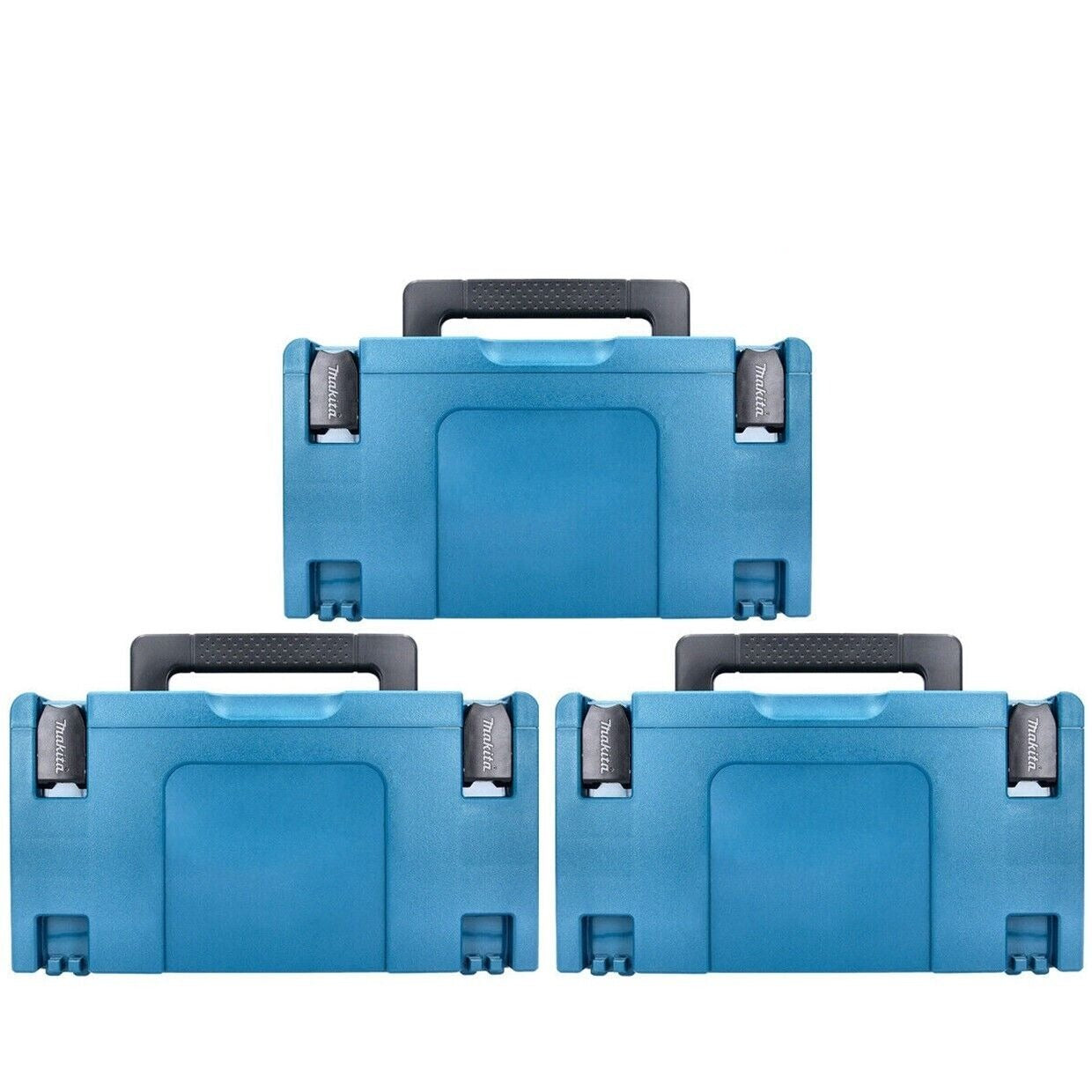 Makita 821551-8 MakPac Type 3 oppbevaringskoffert – 3‑pk, 396 x 296 x 210 mm – Sølv