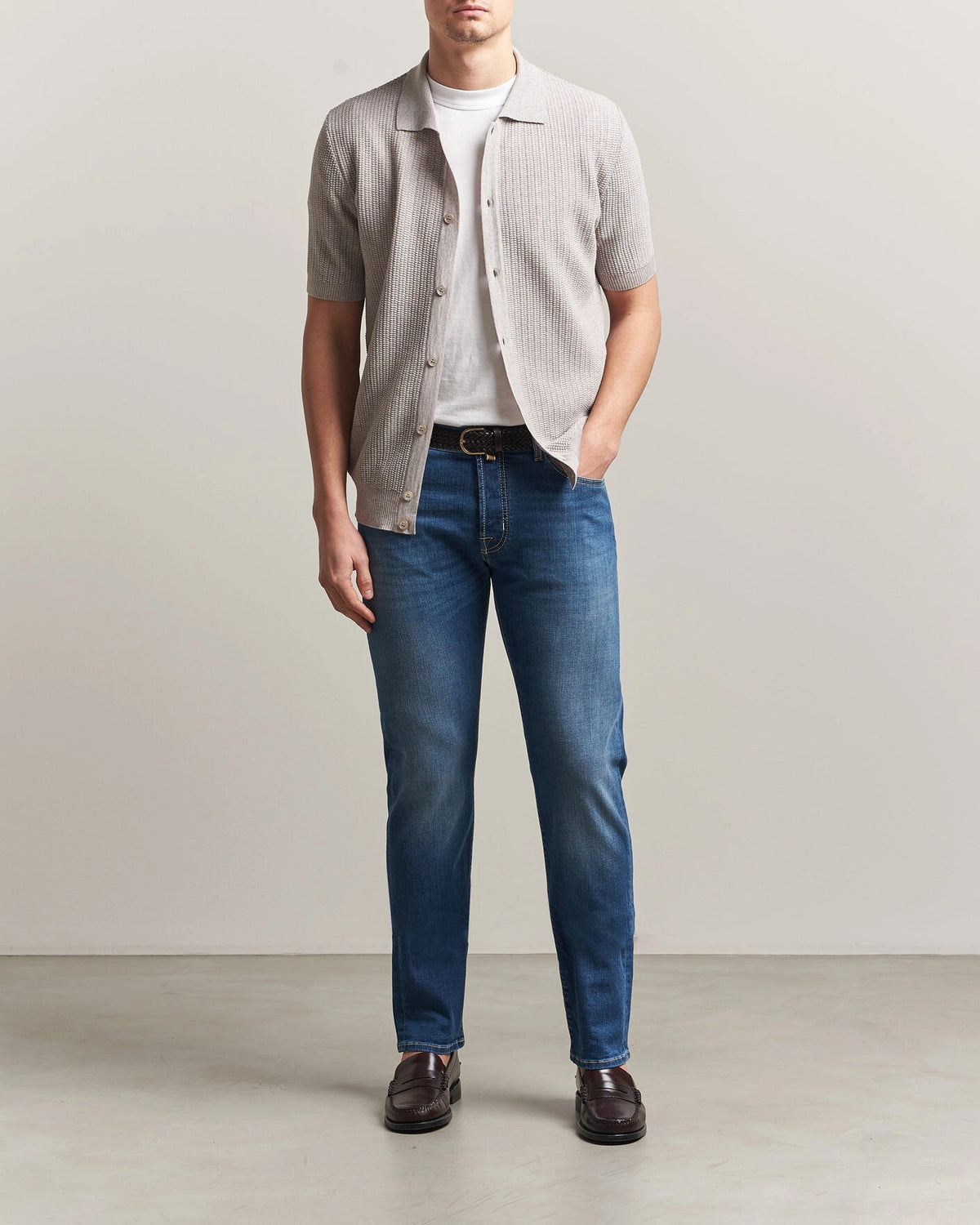 Jacob Cohën Bard Slim Fit superstretchjeans – lys vintage – detaljbilde 3