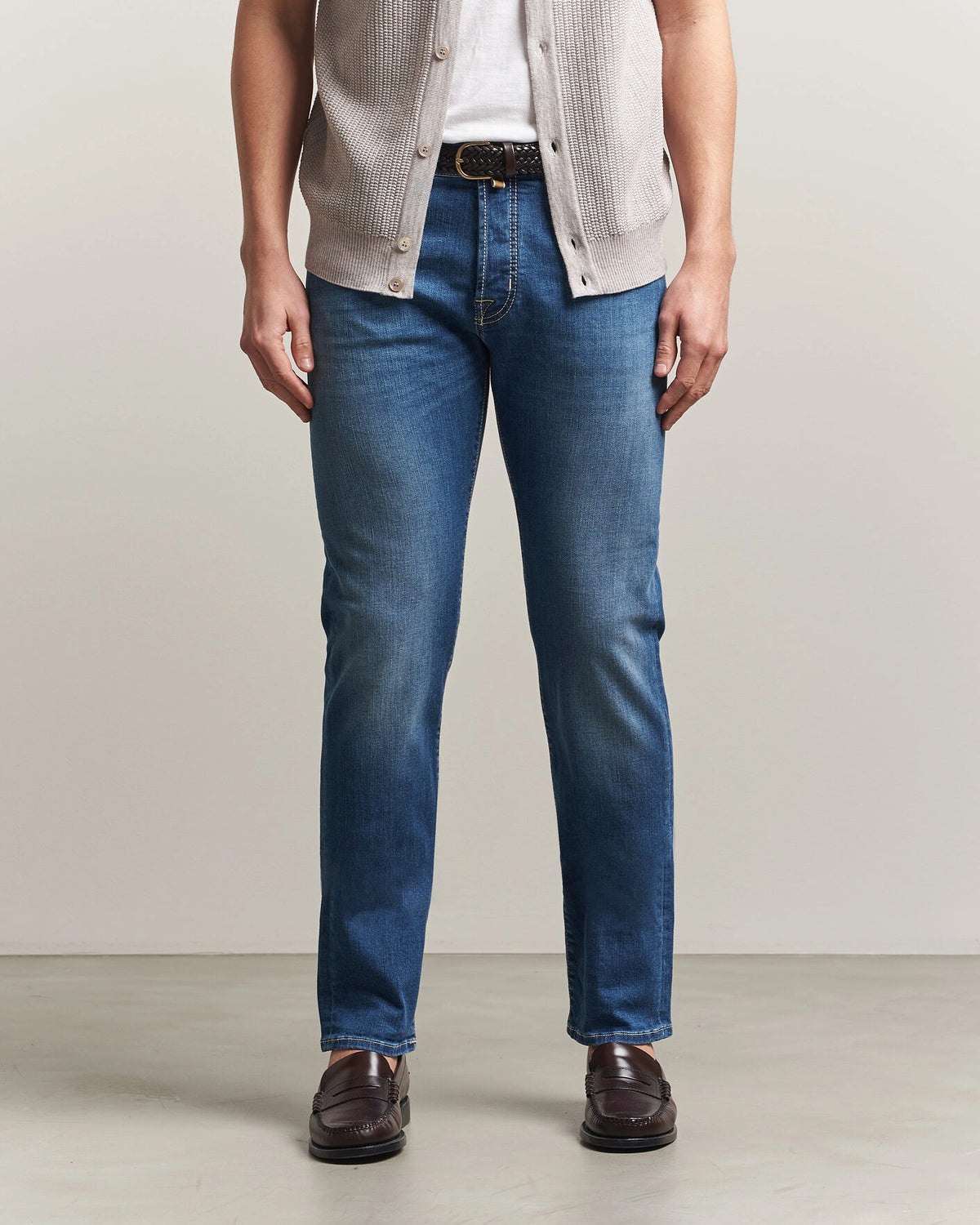 Jacob Cohën Bard Slim Fit superstretchjeans – lys vintage – detaljbilde 4