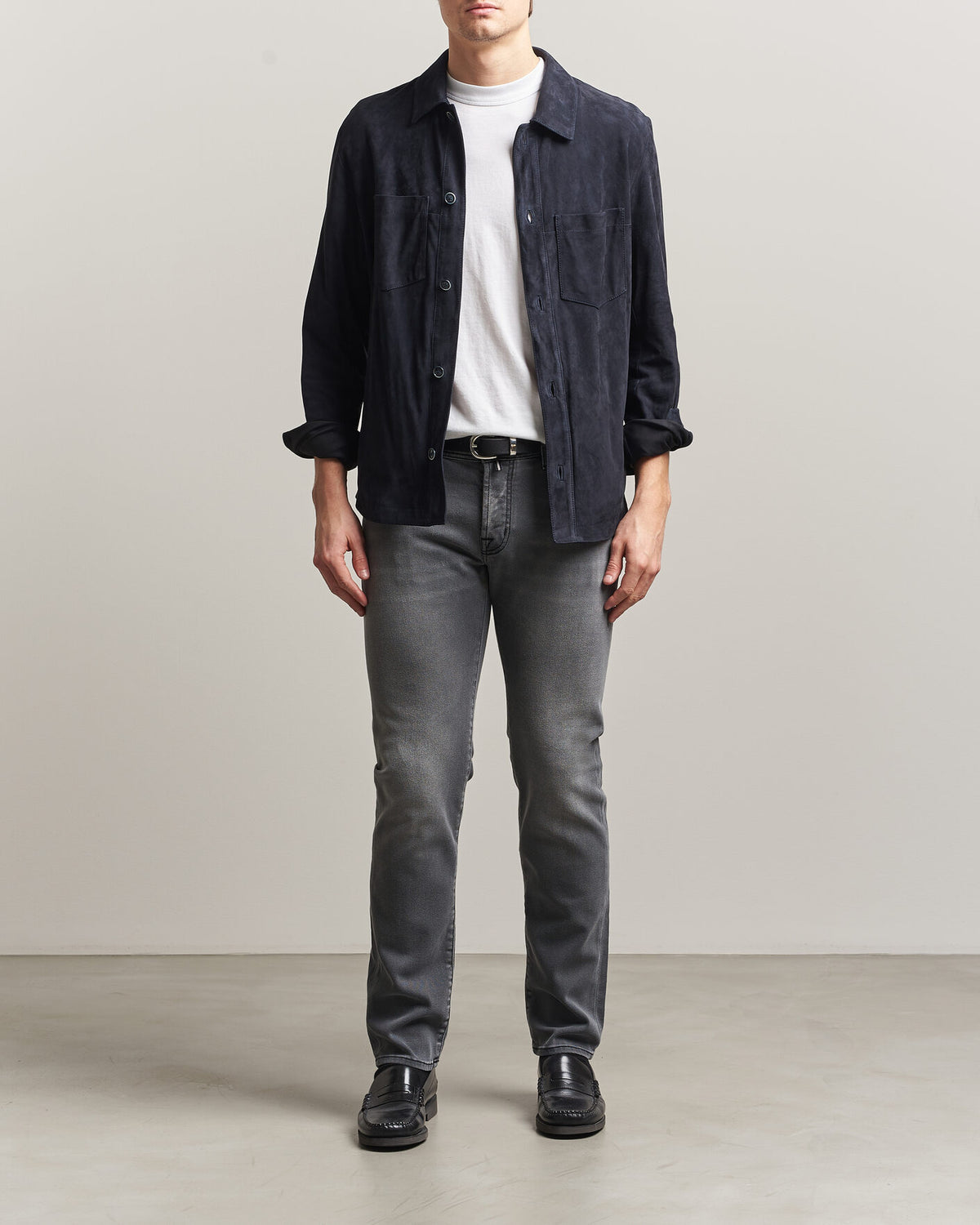 Jacob Cohën Nick Slim Fit Power Stretch-jeans – lys svart vask – detaljbilde 3