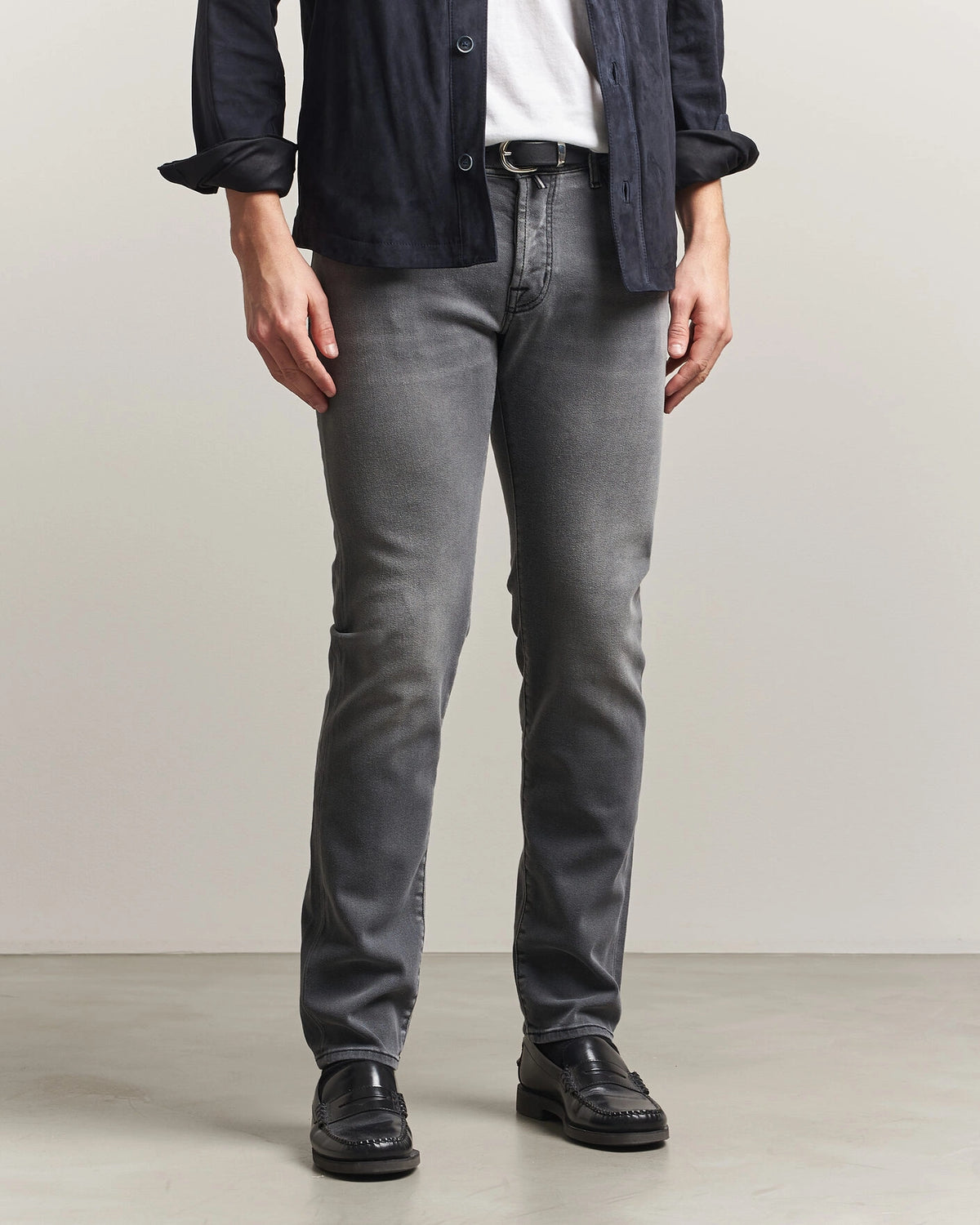 Jacob Cohën Nick Slim Fit Power Stretch-jeans – lys svart vask – detaljbilde 4