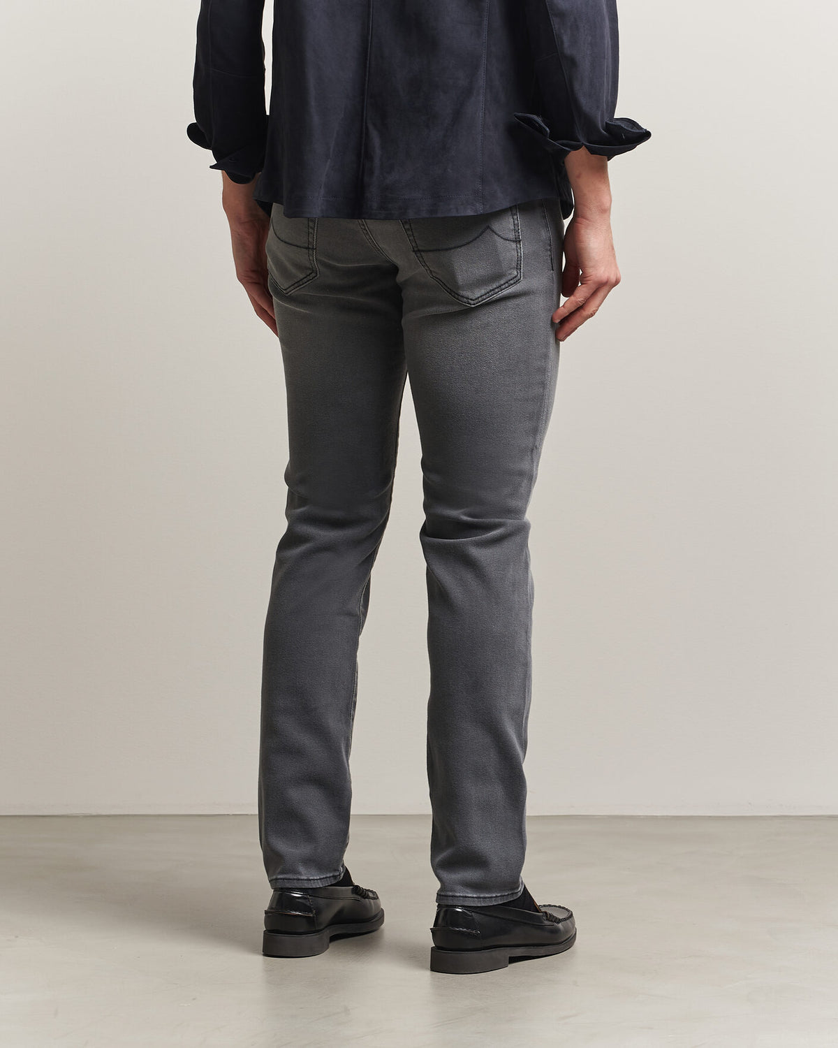 Jacob Cohën Nick Slim Fit Power Stretch-jeans – lys svart vask – detaljbilde 5