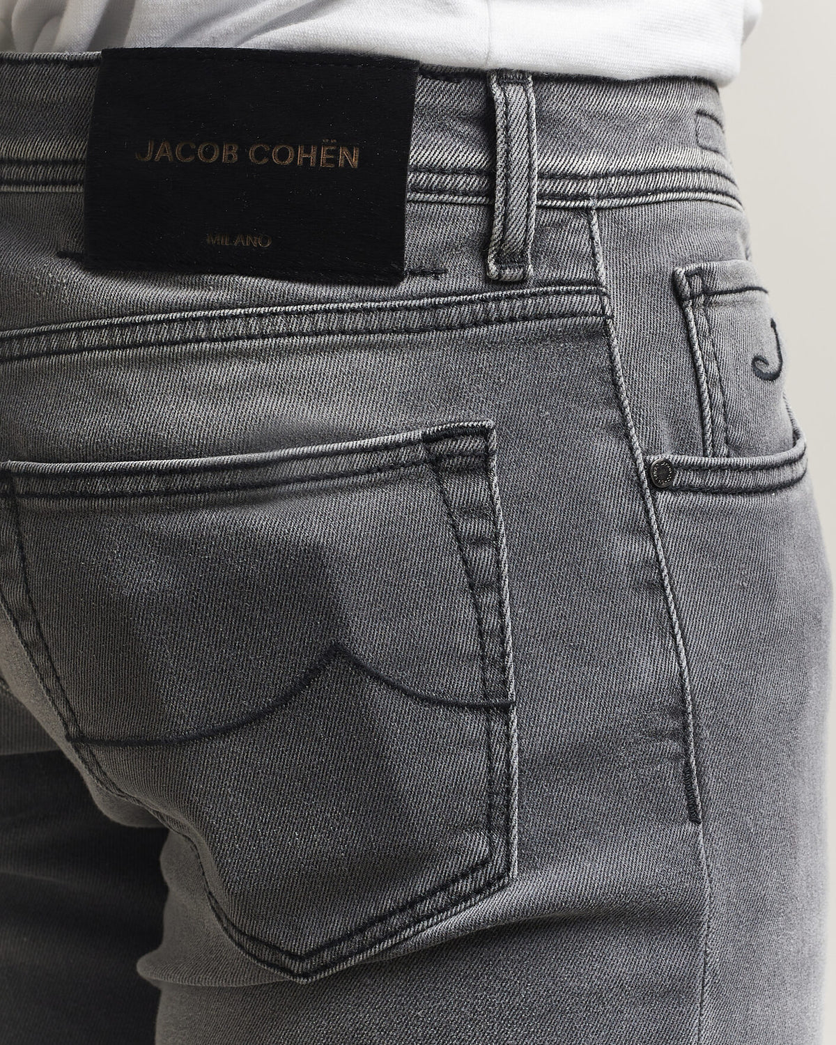 Jacob Cohën Nick Slim Fit Power Stretch-jeans – lys svart vask – detaljbilde 6