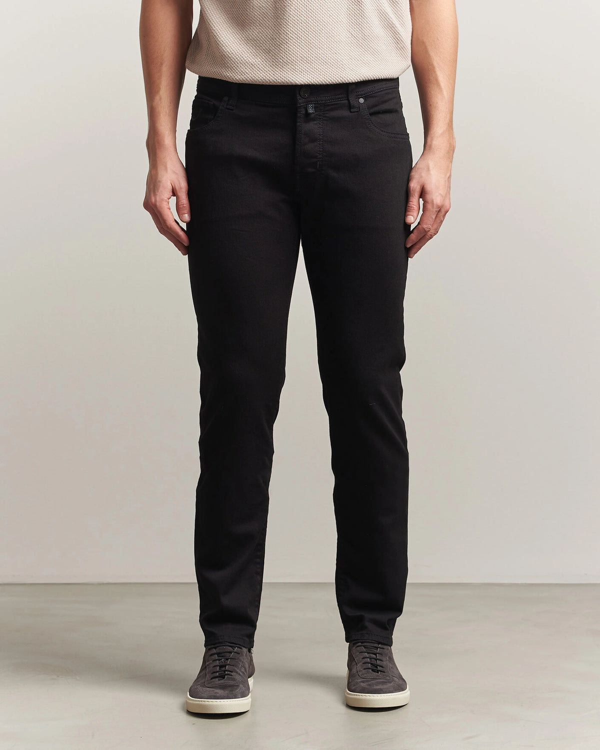 Jacob Cohën Nick Slim Fit stretchjeans Stay Black – skyllesvart – detaljbilde 4