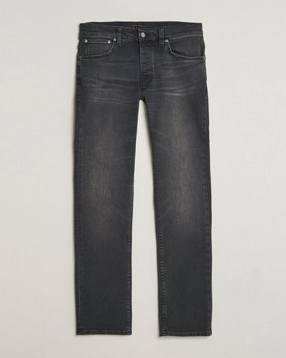 Nudie Jeans Grim Tim Jeans – Black Mist – størrelse W36, lengde L34