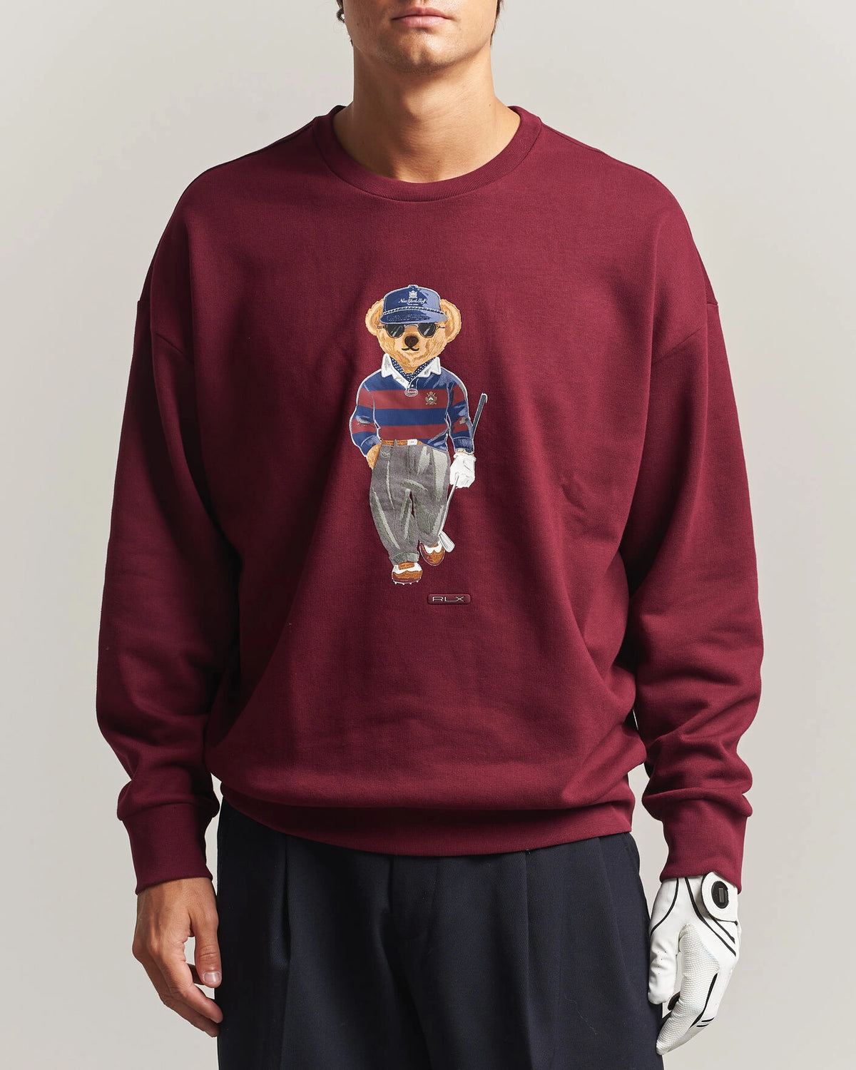 Polo Ralph Lauren Magic Fleece Bear Sweatshirt i klassisk vinrød, produktbilde 3