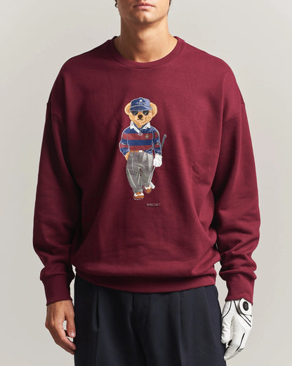 Polo Ralph Lauren Magic Fleece Bear Sweatshirt i klassisk vinrød, produktbilde 3