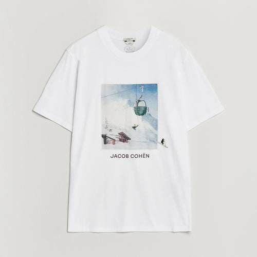 Jacob Cohën Après-Ski T-skjorte med trykk – hvit – produktbilde