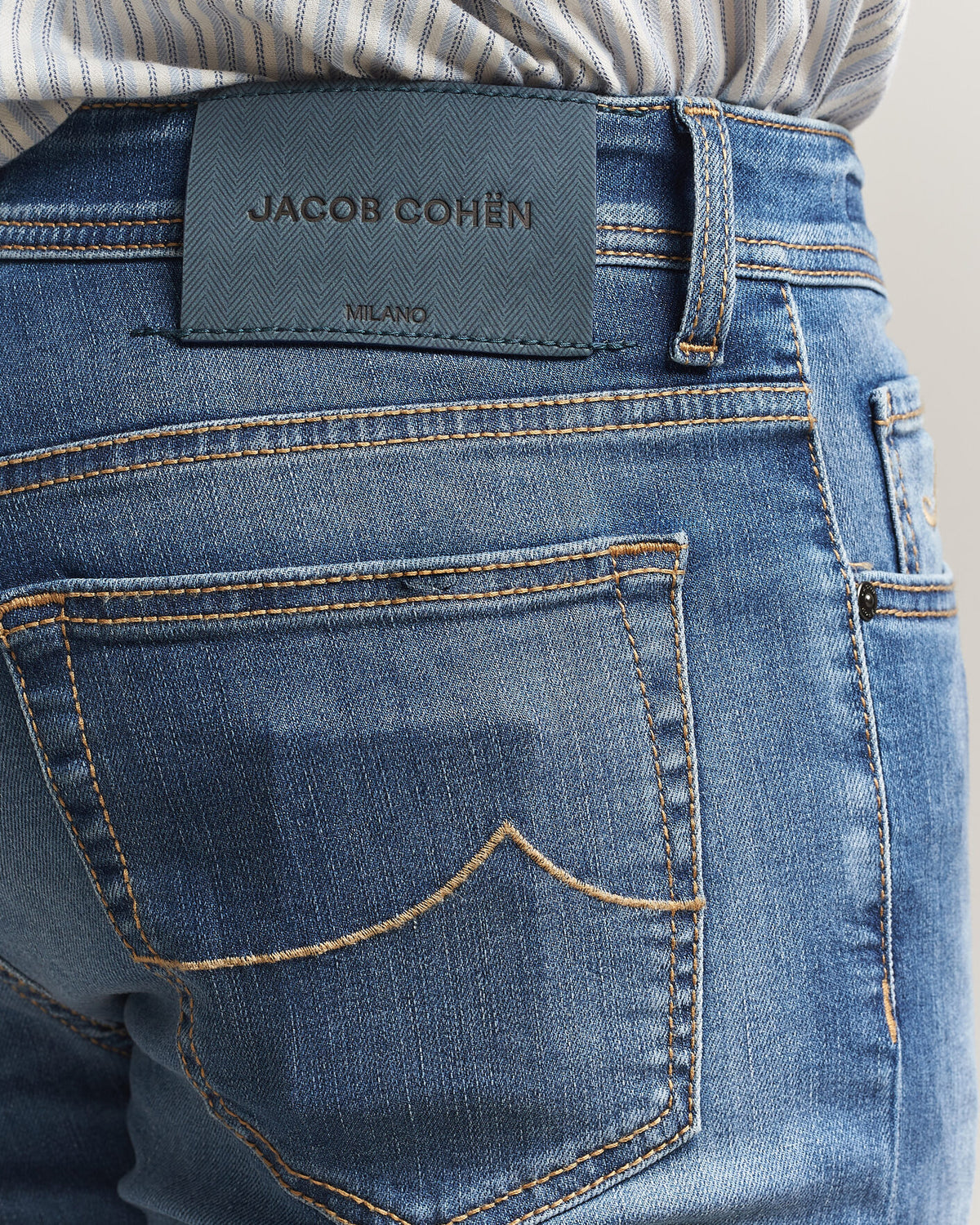 Jacob Cohën Bard Slim Fit stretchjeans – lys blå – detaljbilde 6