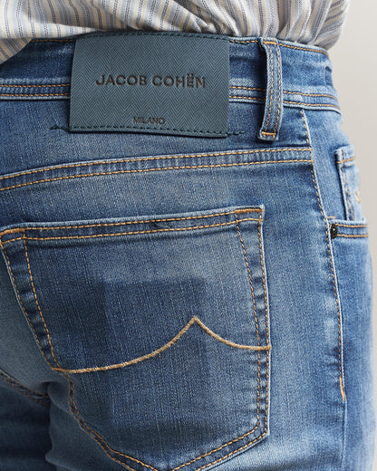Jacob Cohën Bard Slim Fit stretchjeans – lys blå – detaljbilde 6