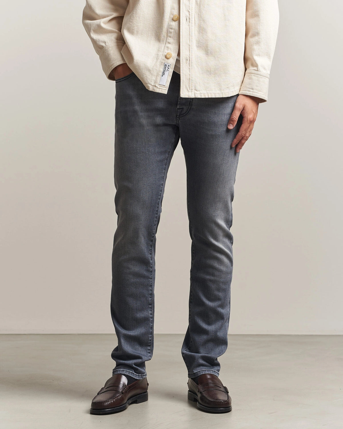 Jacob Cohën Bard Slim Fit stretchjeans – lysegrå – detaljbilde 4
