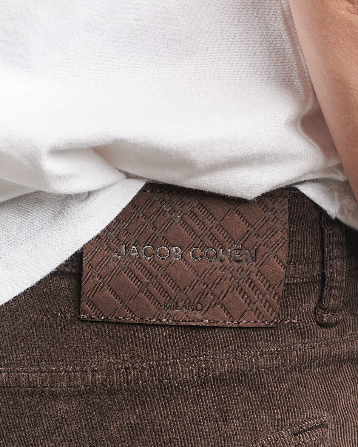 Jacob Cohën Nick Slim Fit bomullsbukse – brun – detaljbilde 6