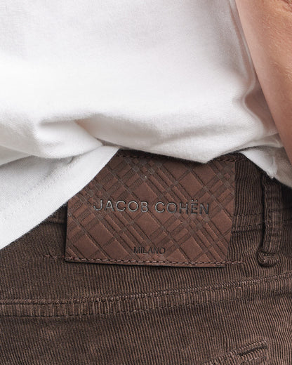 Jacob Cohën Nick Slim Fit bomullsbukse – brun – detaljbilde 6