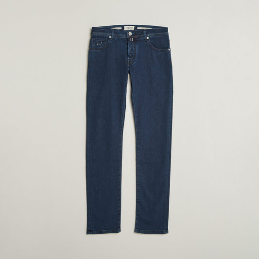 Jacob Cohën Nick Slim Fit vasket stretchjeans – mørk blå – produktbilde