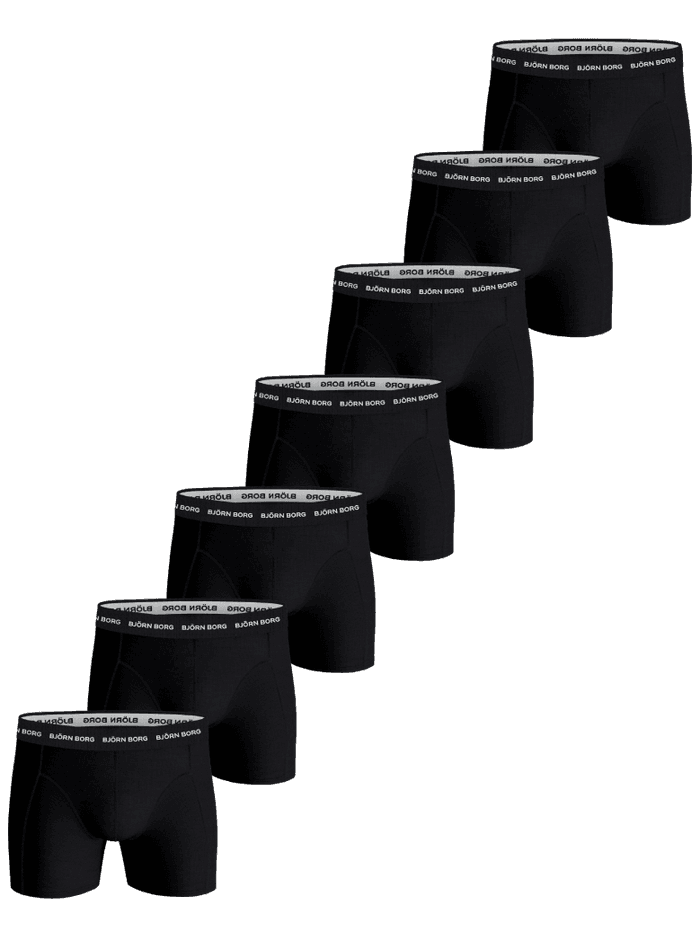 Björn Borg Cotton Stretch Boxer 7-pack - Black - Black - XXL