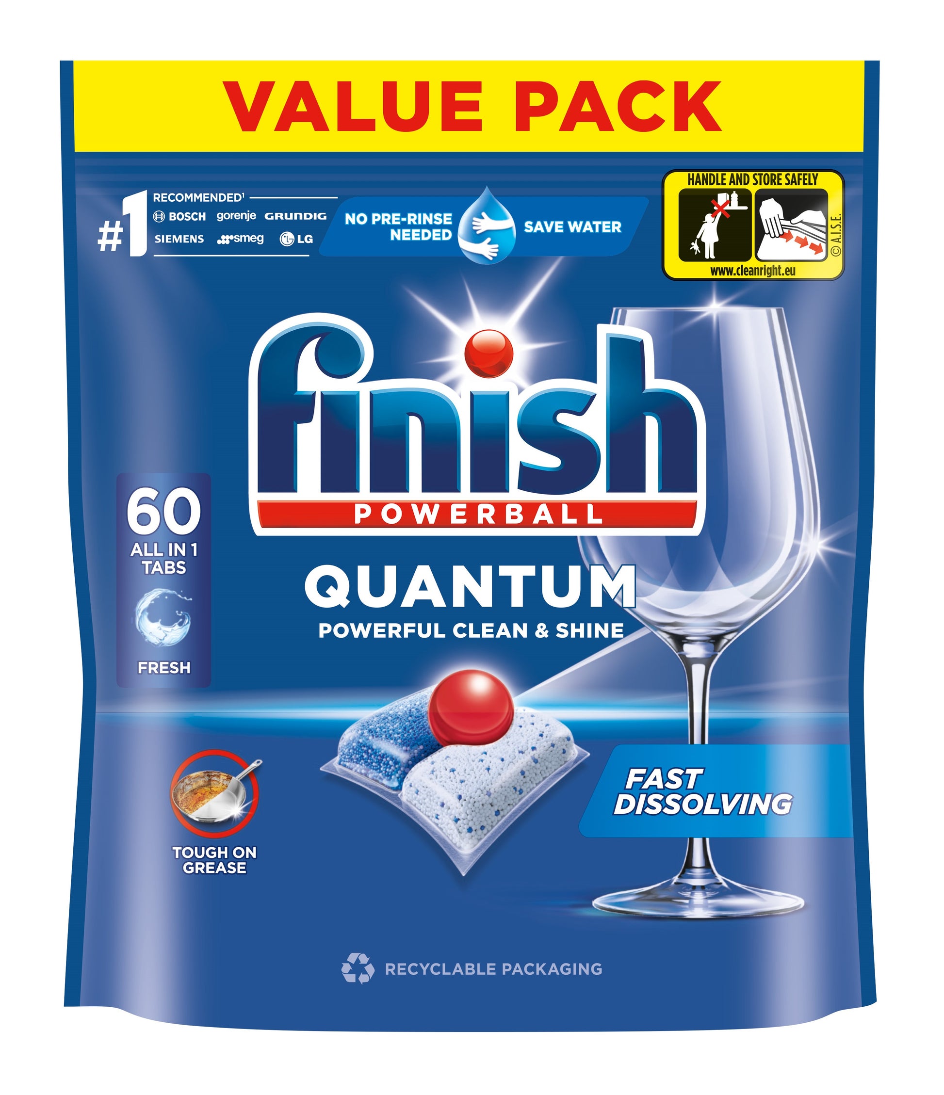 Finish Quantum 60 oppvasktabletter – 60 tabletter (Value Pack)