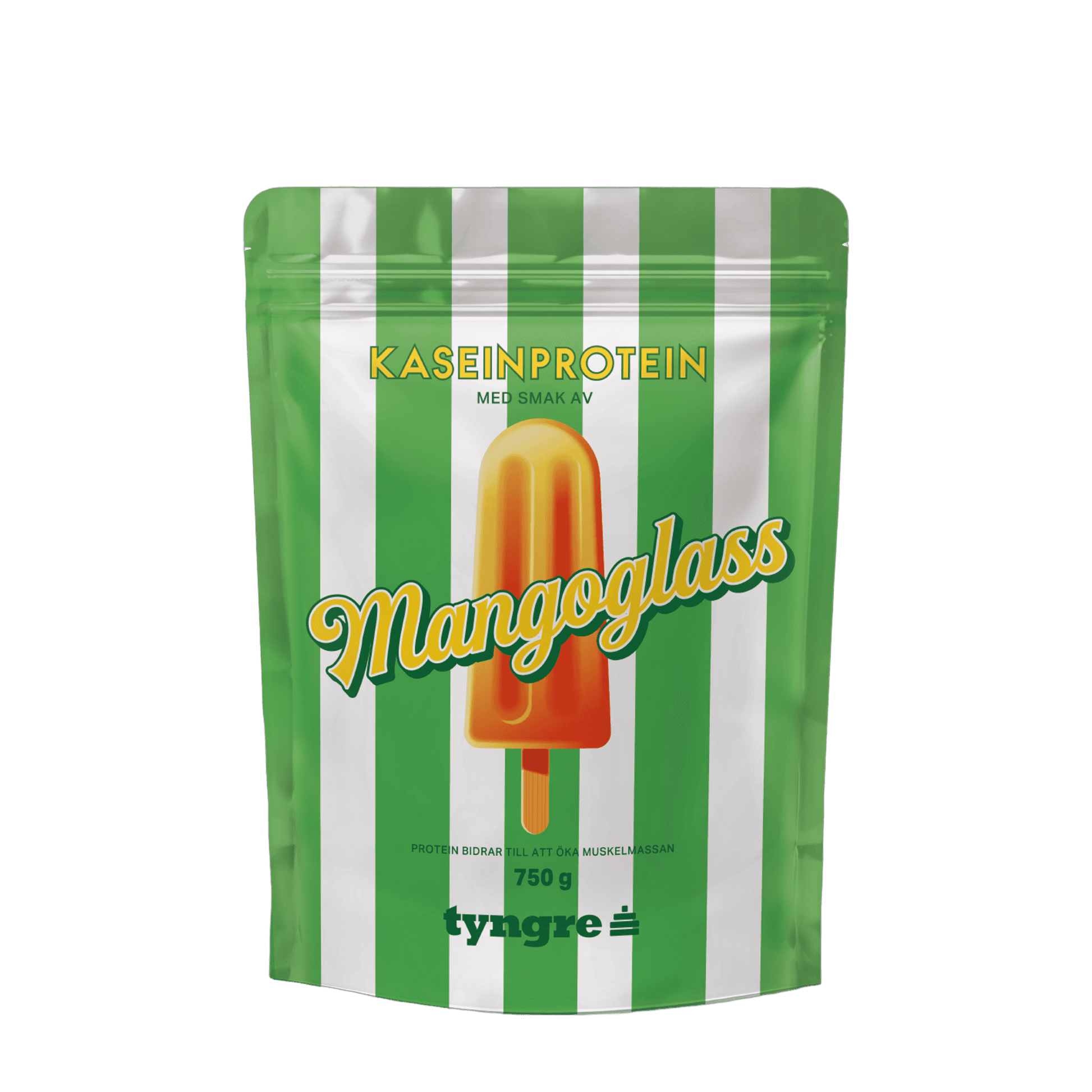 Tyngre Kasein – frukt, vanilje og kaffe – variant Mangoglass (750g)