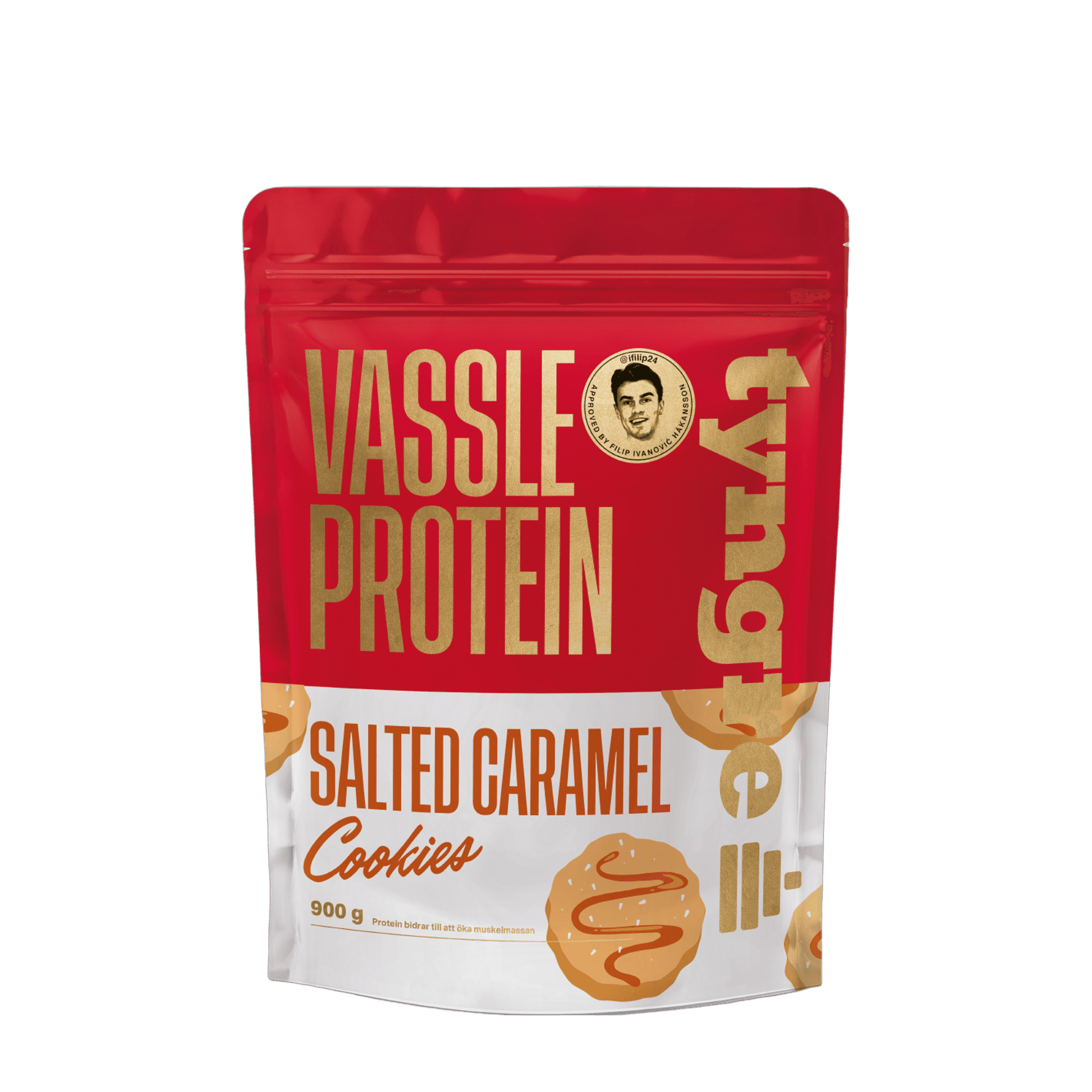 Tyngre Myseprotein – sjokolade og dessert – variant Salted Caramel Cookies (900g)
