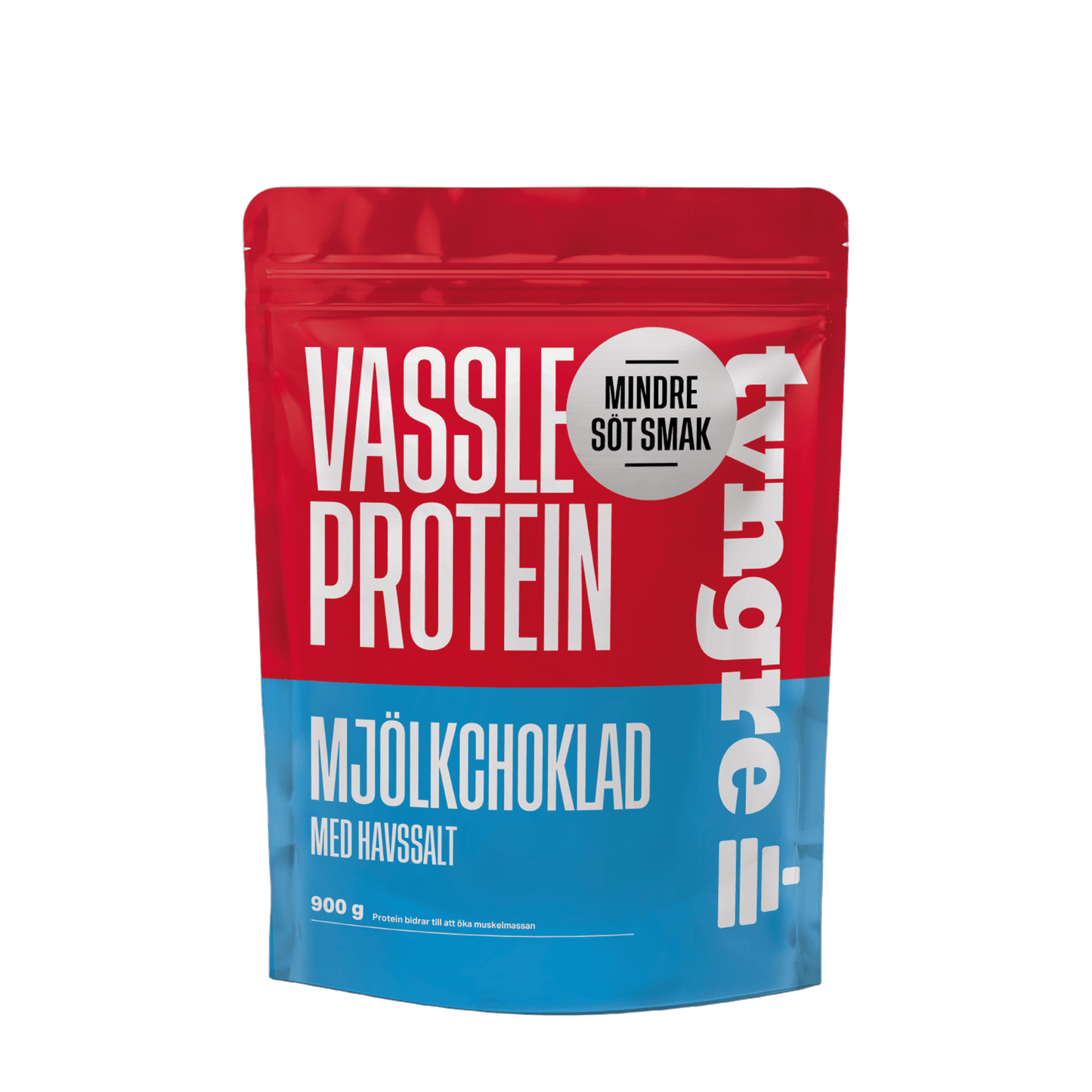 Tyngre Myseprotein – mindre søt smak – variant Melkesjokolade med havsalt mindre søt smak (900g)