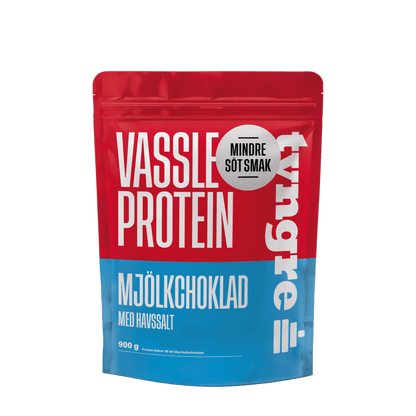 Tyngre Myseprotein – mindre søt smak – variant Melkesjokolade med havsalt mindre søt smak (900g)