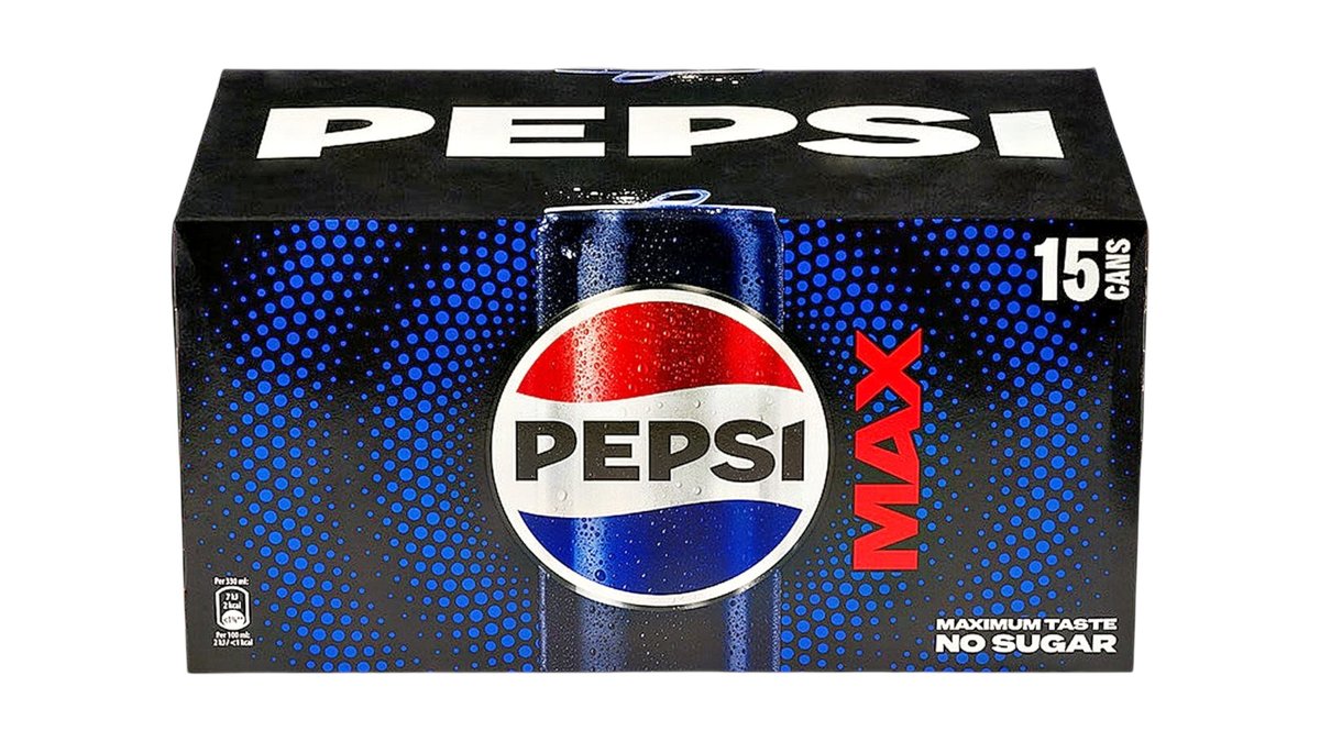 Pepsi Max-brett med 15 bokser på 0,33 liter