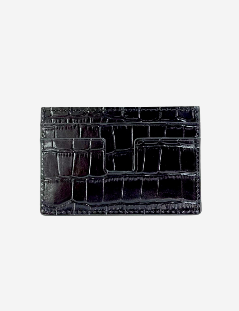 Crocodile Embossed Cardholder | Black – detaljbilde 2