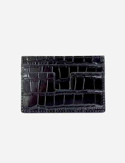 Crocodile Embossed Cardholder | Black – detaljbilde 2