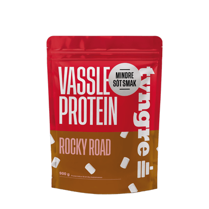 Tyngre Myseprotein – mindre søt smak – variant Rocky Road mindre søt smak (900g)