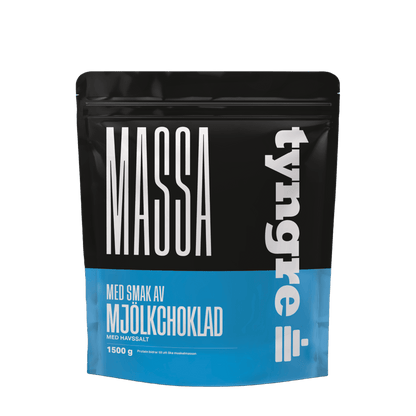 Tyngre Måltid og vektøkningspulver – variant Massa – Melkesjokolade med havsalt (1500g, Gainer)